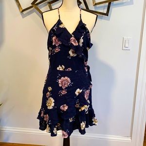 Floral Print Wrap-Around Dress